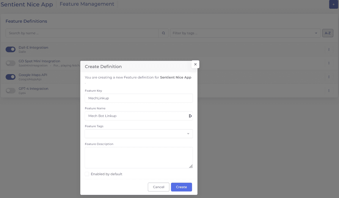 create feature create feature